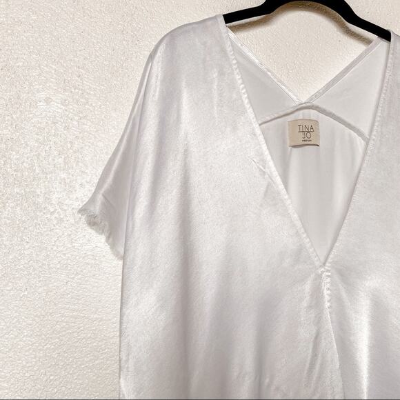 Tina & Jo Short Sleeve Kimono White Top Size Medium - Picture 4 of 14